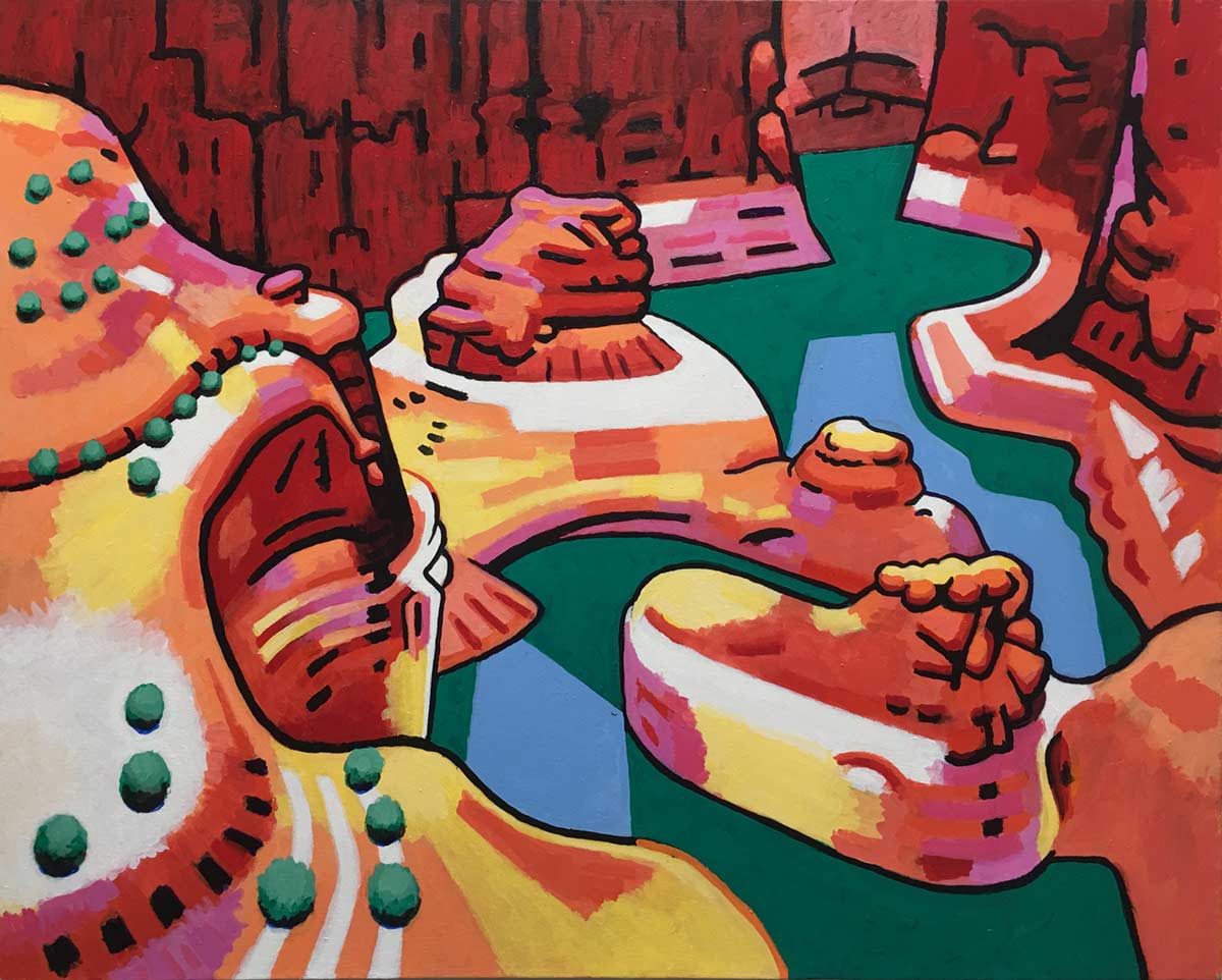 acrylic painting by the Venice painter, Curtis Hoekzema.