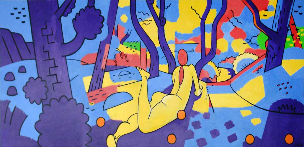 acrylic painting by the Venice painter, Curtis Hoekzema.