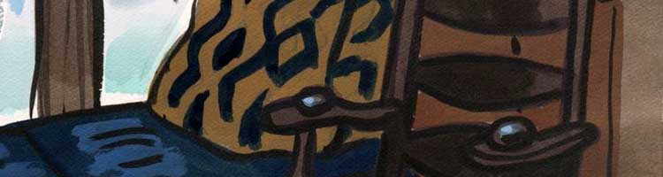 INTERIORS - watercolor painting by the Venice painter, Curtis Hoekzema.